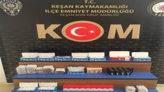 Edirne’de kaçak makaron ele geçirildi