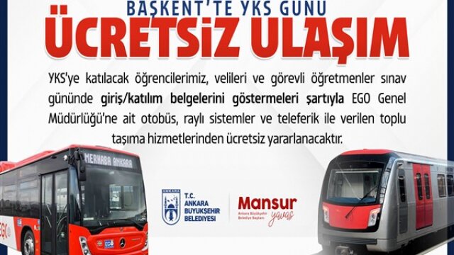 ABB’den YKS sınavına girecek adaylara ücretsiz ulaşım imkanı
